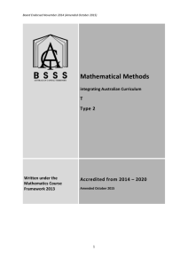 Mathematical Methods Integrating Australian Curriculum T