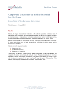 Corporate Governance in the financial institutions
