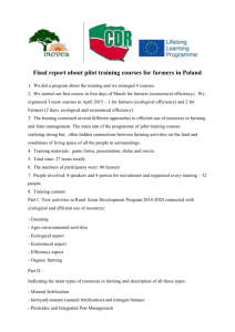 Final report about pilot training courses for farmers in Poland