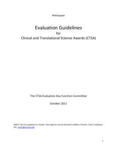 Scope of CTSA Evaluation
