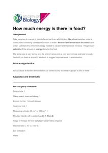 How much energy is there in food resource