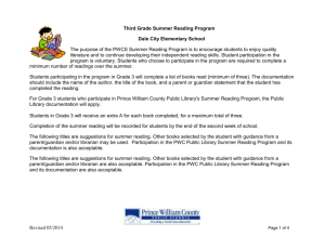 Fourth Grade Summer Reading Program