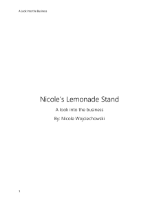 Report - Nicole`s Lemonade Stand