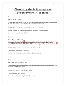 Mole Concept and Stoichiometry (A) (Solved)