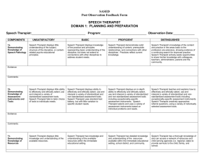 Speech Therapist Rubrics