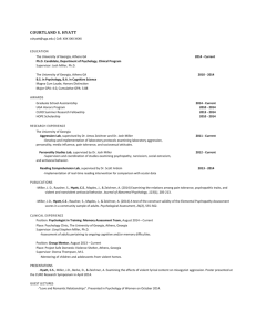 Curriculum vitae - The Department of Psychology