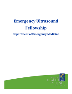 Emergency Ultrasound Fellowship Department of