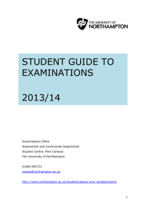 Student Guide to Examinations - The University of Northampton