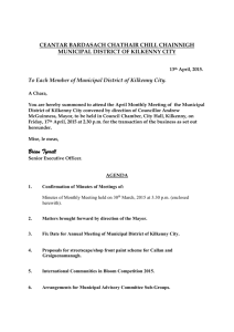 Agenda for April Meeting of Municipal District of Kilkenny City
