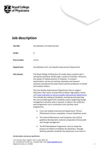 Job description - Royal College of Physicians
