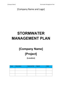 Stormwater Management Plan Template
