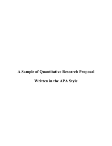 A sample of good quantitative research proposal