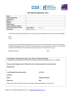 NLP Diploma Application form