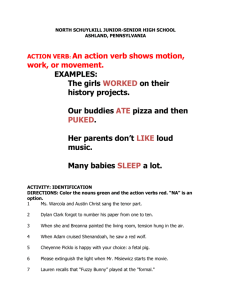 action verb - callahanenglish8