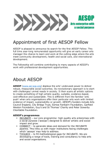 AESOP Fellow - AESOP Arts Enterprise With a Social Purpose