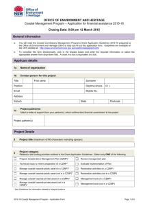 2014-15 Coastal Management Program Application Form