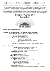 19 th April - St John`s Church, Ranmoor, Sheffield