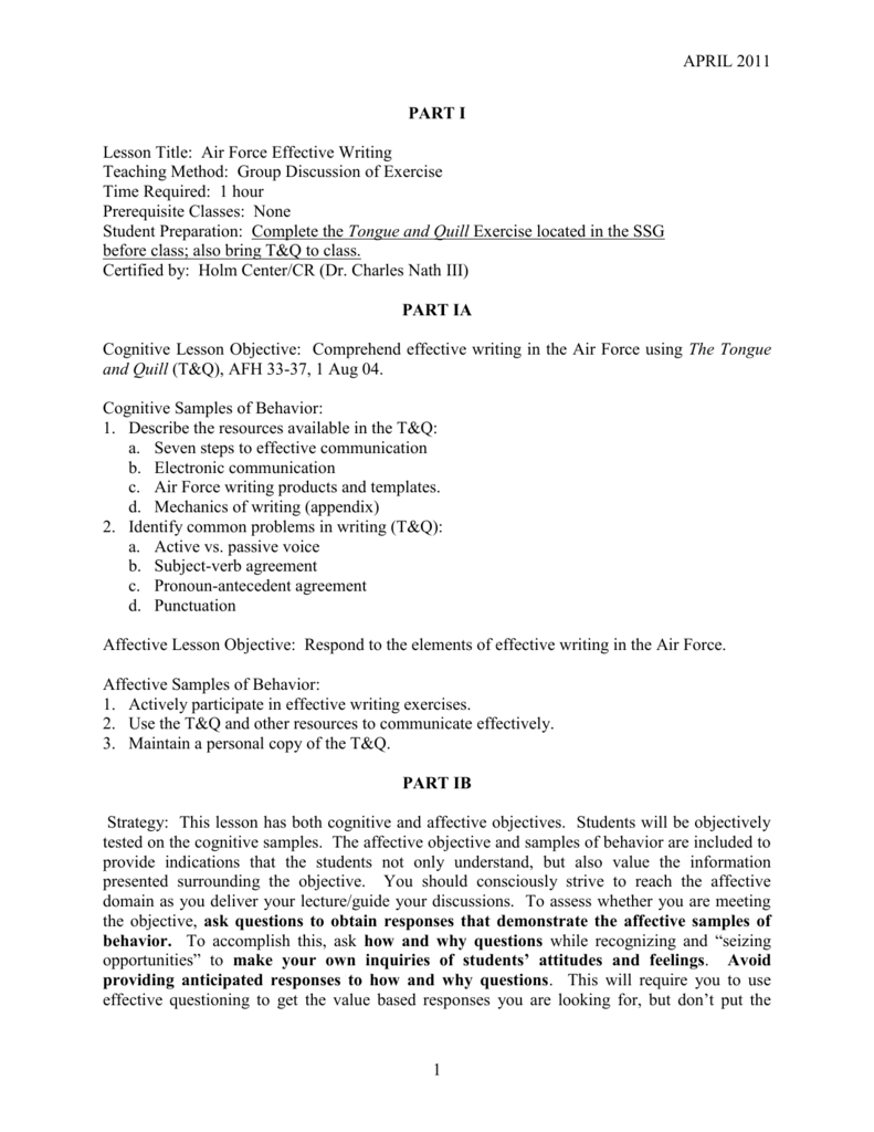 AF Effective Writing 11