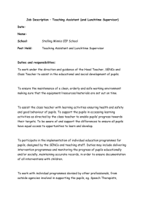 Job Description * Teaching Assistant (and - Kent