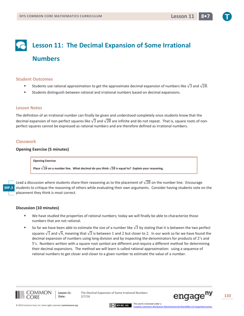 Grade 8 Mathematics Module 7 Topic B Lesson 11