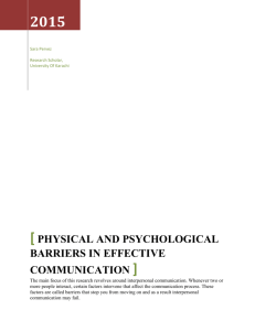 physical and psychological barriers in effective communication