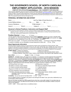 the governor`s school of north carolina employment application