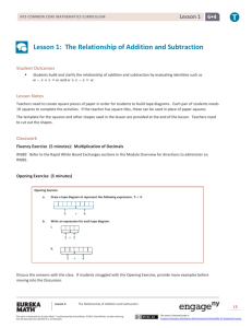 Grade 6 Mathematics Module 4, Topic A, Lesson 1: Teacher Version