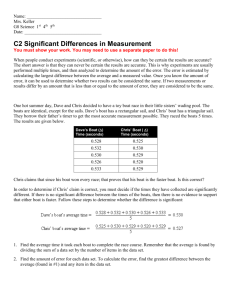 C2 Significant Difference in Measurement