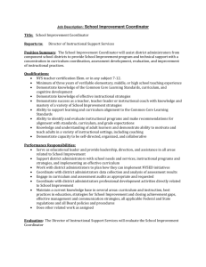 Job Description: School Improvement Coordinator Title: School