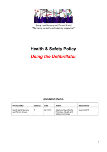 Health & Safety Policy Using the Defibrillator