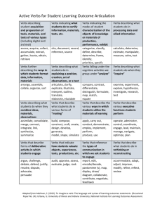 Active Verbs for Student Learning Outcome Articulation