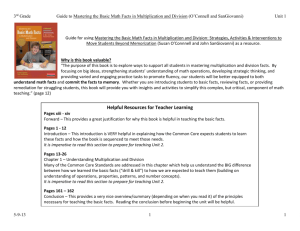 3.OA.7 Unit 1 Guide to O`Connell Book 5-9-13