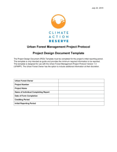 (PDD) Template – Urban Forest Management Projects