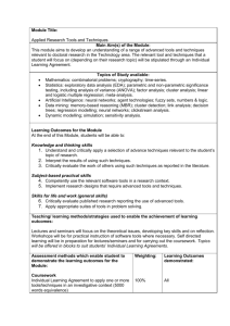 Module Title: Applied Research Tools and Techniques Main Aim(s