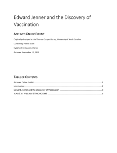 Edward Jenner and the Discovery of Vaccination