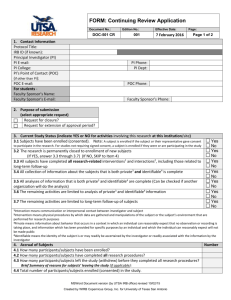 FORM: Continuing Review Application