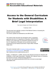 Access to the General Curriculum for Students with Disabilities: A