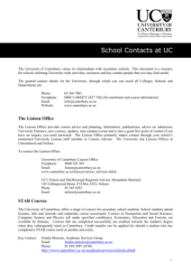 School Contacts at UC - University of Canterbury