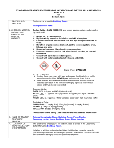 Sodium Azide - WSU Environmental Health & Safety