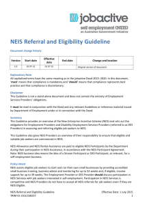 NEIS Referral and Eligibility Guideline