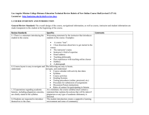 Los Angeles Mission College Distance Education Technical Review