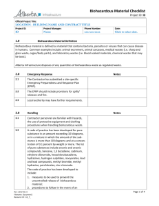 EMS Biohazardous Material Checklist Template