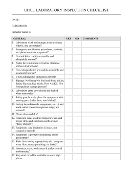 Research Lab Safety Inspection Checklist