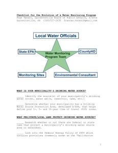 Garrettsville`s Municipal Water Monitoring Checklist