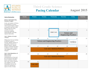 Science Third Grade Pacing Calendar