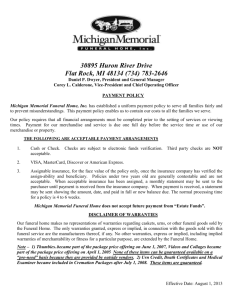 general price list - Michigan Memorial Funeral Home & Michigan