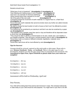 Solid Earth Study Guide-Final Investigations 1