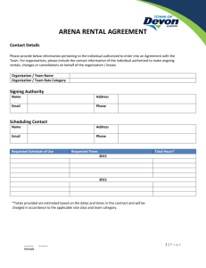 Arena Rental Agreement - Town of Devon