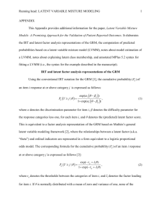 Running head: LATENT VARIABLE MIXTURE MODELING Running