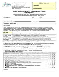 Camper Report Form [Form] - American Camp Association